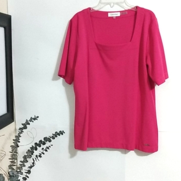 CALVIN KLEIN FUSCHIA BLOUSE SIZE MEDIUM - Picture 2 of 9